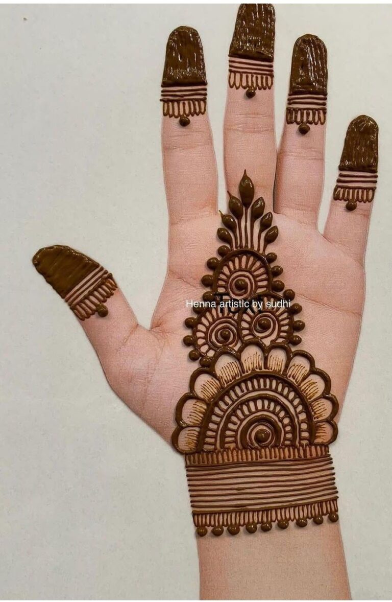 Simple Mehndi Designs for Kids Front Hand with Mandala Art