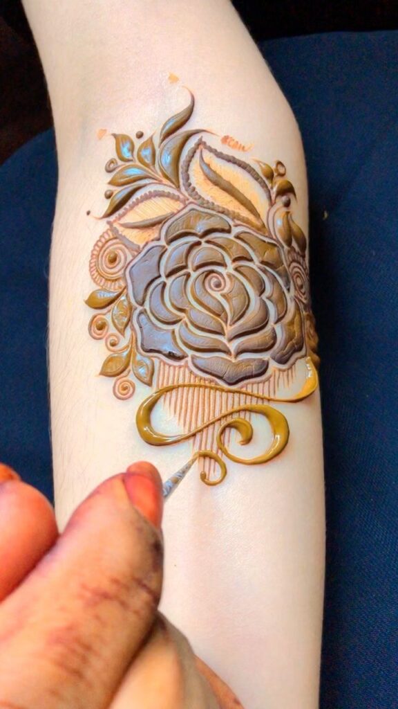 dubai rose mehndi design back hands