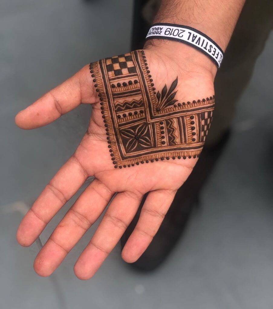 Groom Wedding Mehndi Design simple