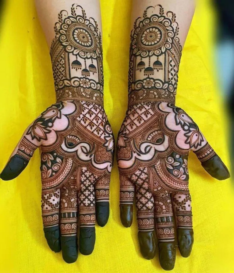 Simple Mehndi Designs for Kids Full Hand with Floral Patterns