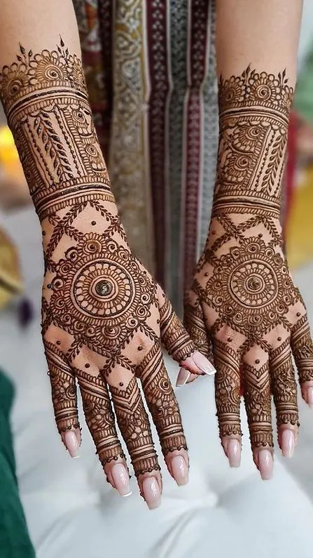 Simple Mehndi Designs for Kids Full Hand with Creative Dots