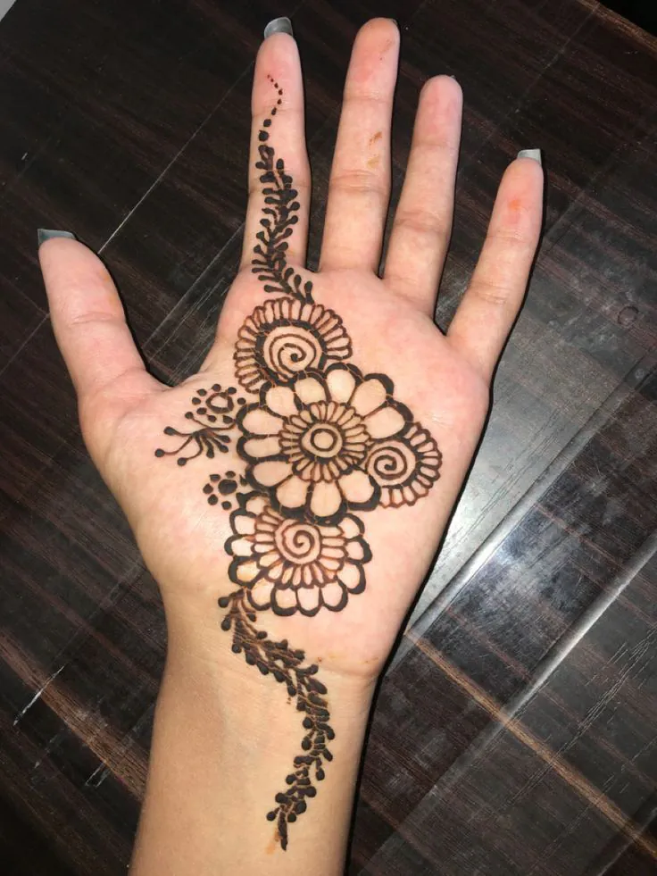 Arabic Simple Mehndi Designs for Kids with Paisley Motifs