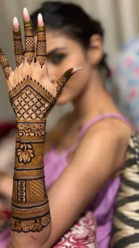 Back Side Hand Mehndi for Bridal