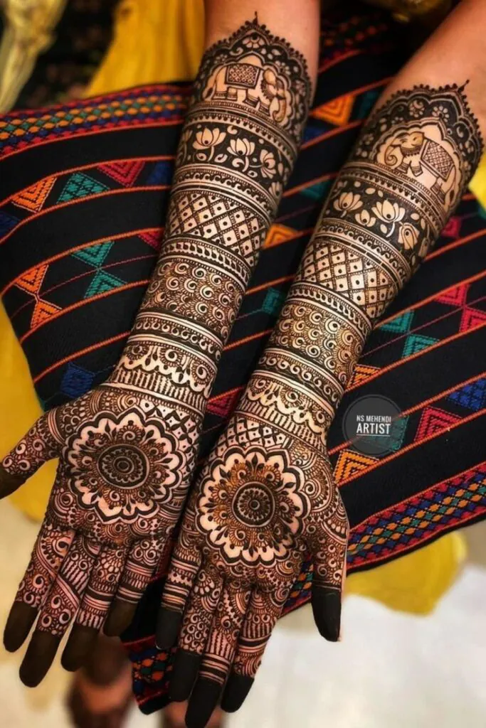 Modern Back Full Hand Bridal Mehndi Designs
