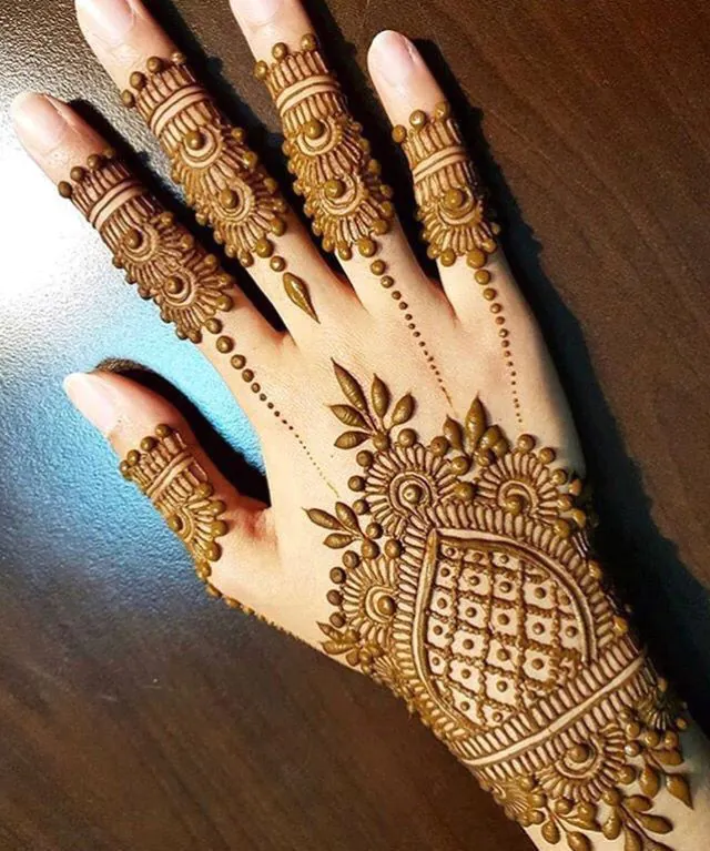 Simple Mehndi Designs for Kids Back Hand with Arabic Elements
