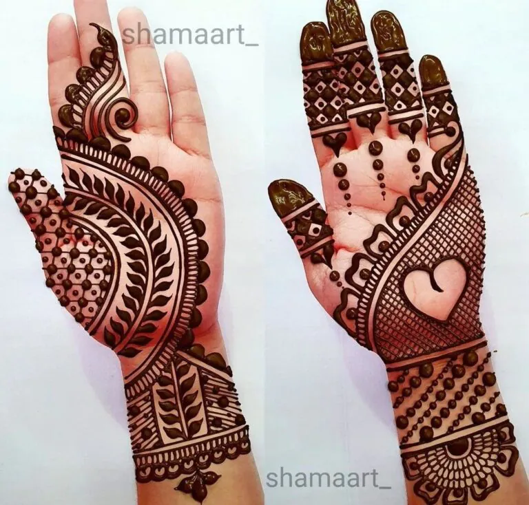 Simple Mehndi Designs for Kids Full Hand with Playful Details