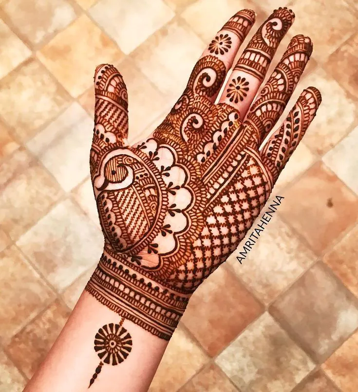 Simple Mehndi Designs for Kids Full Hand with Mandala Art