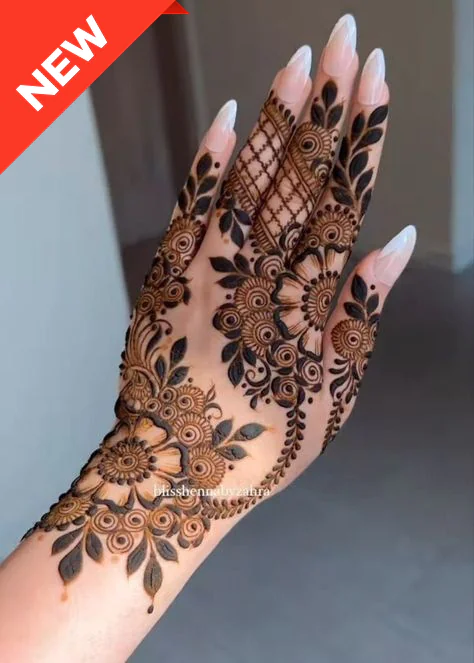 Elegant Modern Royal Front Hand Mehndi Designs with intricate floral patterns