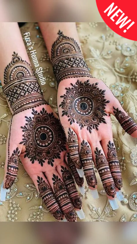Modern Royal Front Hand Mehndi Designs Arabic with geometric