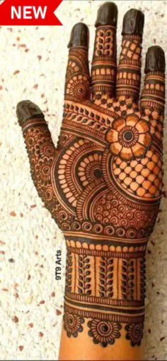 Bold Modern Royal Full Hand Mehndi Designs featuring