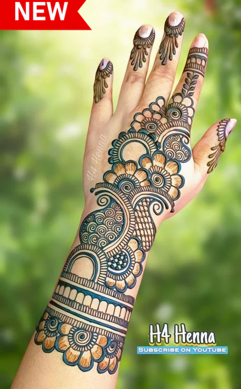 Modern Royal Front Hand Mehndi Designs with cultural motifs