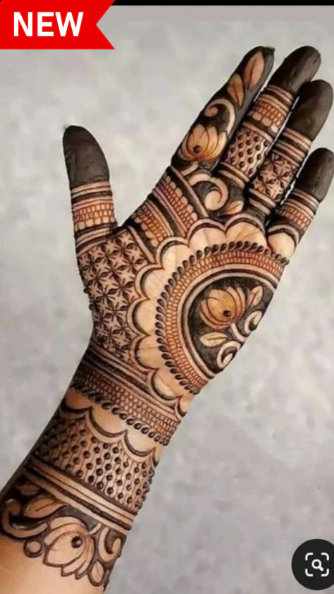 Artistic Trending Modern Royal Front Hand Mehndi Designs with fine detailing.