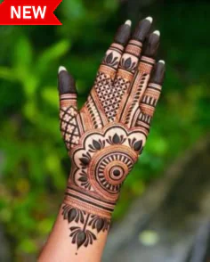 Unique geometric shapes in Trending Modern Royal Front Hand Mehndi