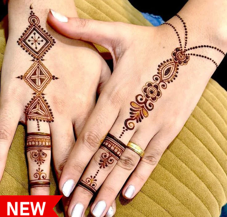 Graceful Trending Modern Royal Front Hand Mehndi Designs with leafy vines