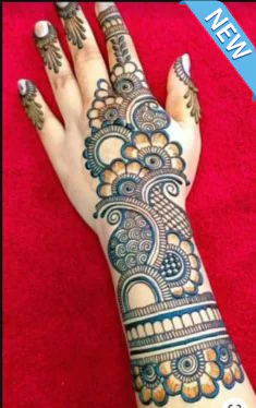 Unique geometric shapes in Modern Royal Full Hand Mehndi Designs
