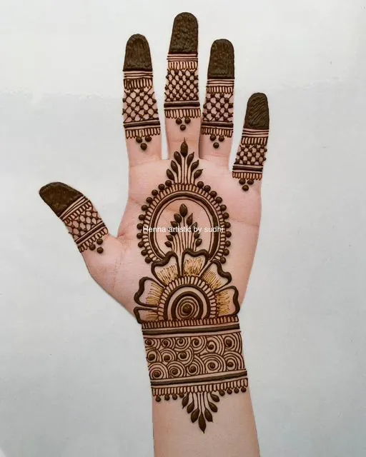 Beautiful Easy Royal Front Hand Mehndi Designs with Simple Detailing