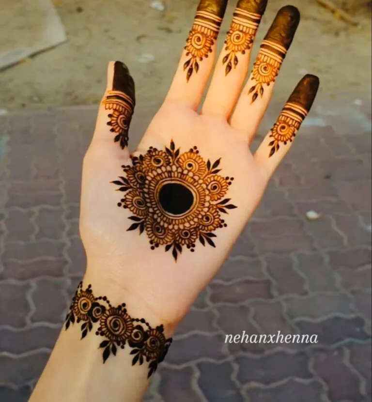 Simple Mehndi Designs for Kids Full Hand with Stylish Henna