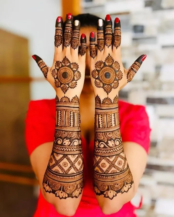 Back Full Hand Bridal Mehndi Design