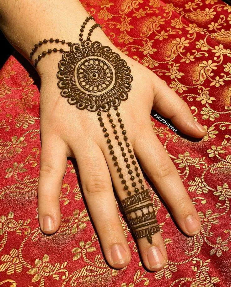 Simple Mehndi Designs for Kids Back Hand with Stylish Henna