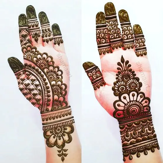 Simple Mehndi Designs for Kids Front Hand with Star and Heart Patterns