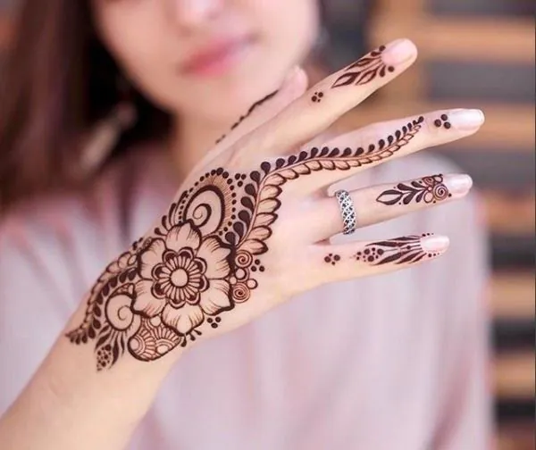 left hand mehndi design back