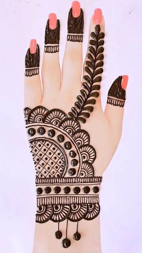 mehndi design left hand back side