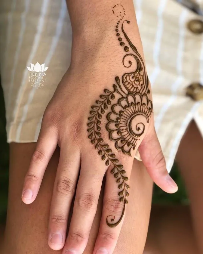 left back hand mehndi design