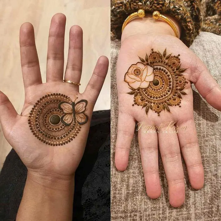 rose mehndi design front hand