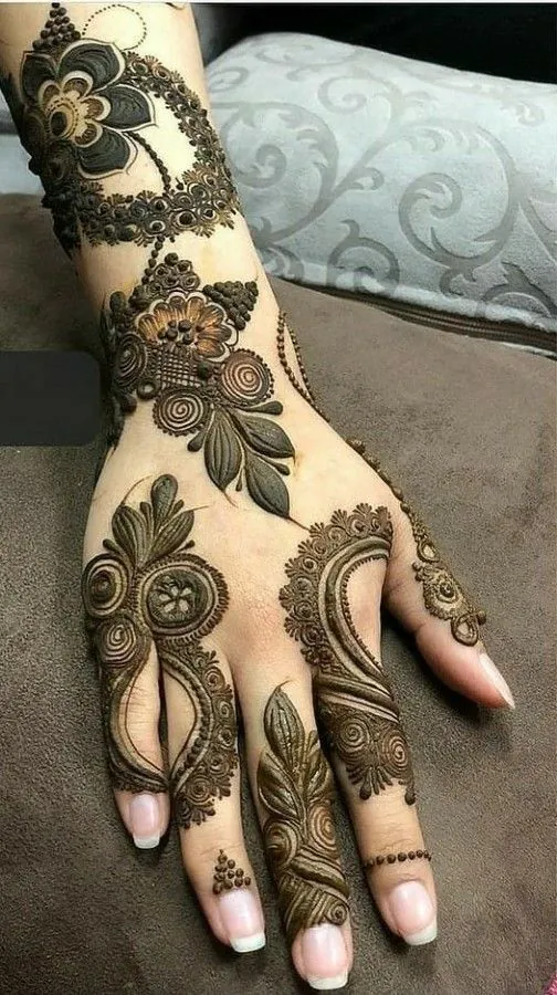 simple arabic bridal mehndi designs for full hand