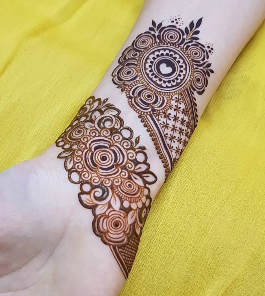 back hand rose mehndi designs