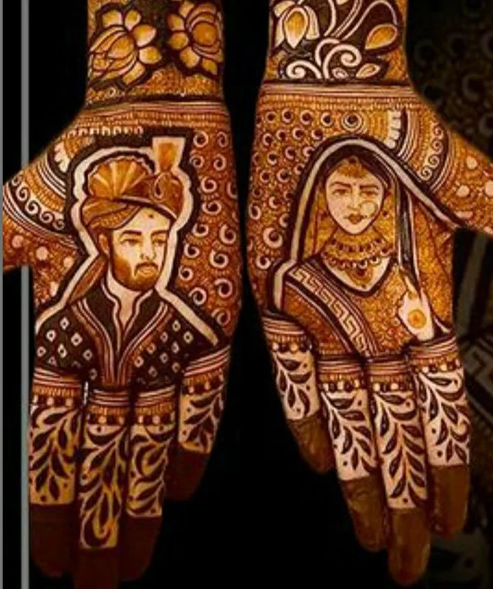 Groom Face Mehndi Designs