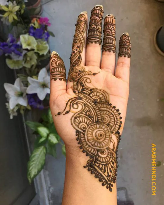 Front Hand Bengali Mehndi Designs
