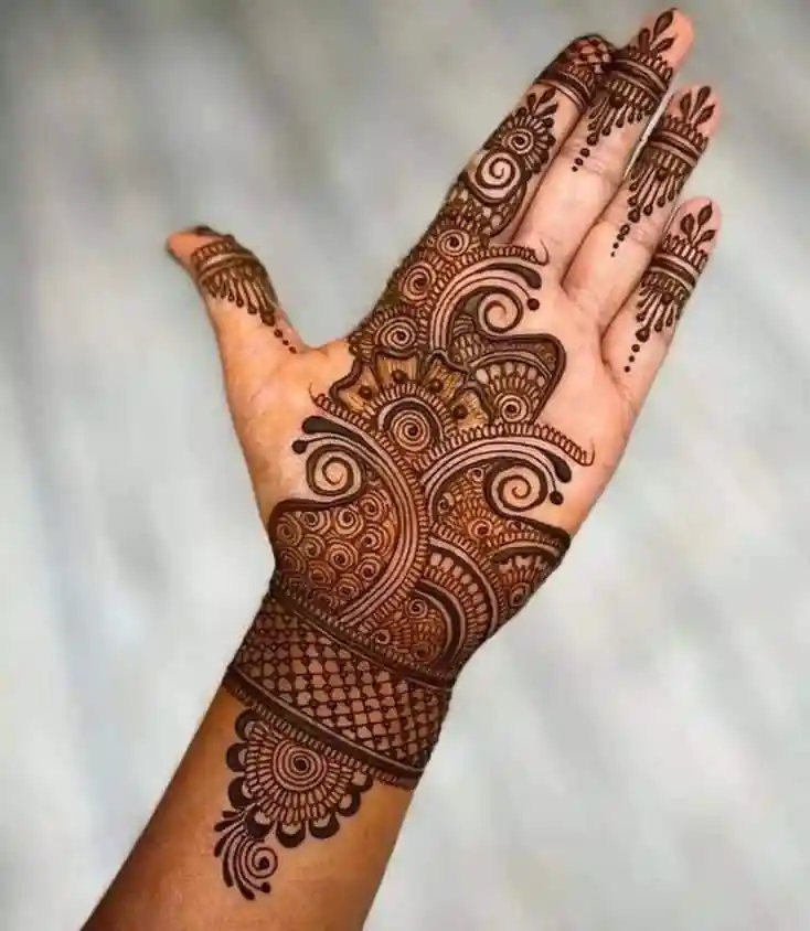 Delicate Royal Front Hand Mehndi Designs with Elegant Simplicity